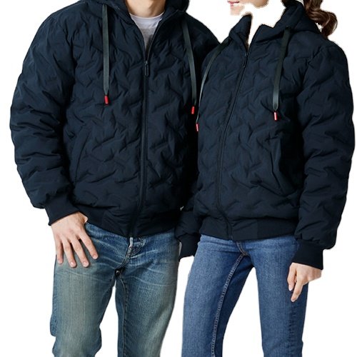 Classic Hoodie Winter Bubble Printed Puffer Jacket Padded Jacket Warm Woven Loose for Men Stand Woven Fabric Casual 100% Nylon