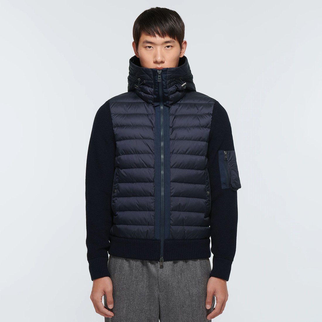 Personalized Zipper-Up Men's Hooded Down Jacket with Custom Logo for Winter