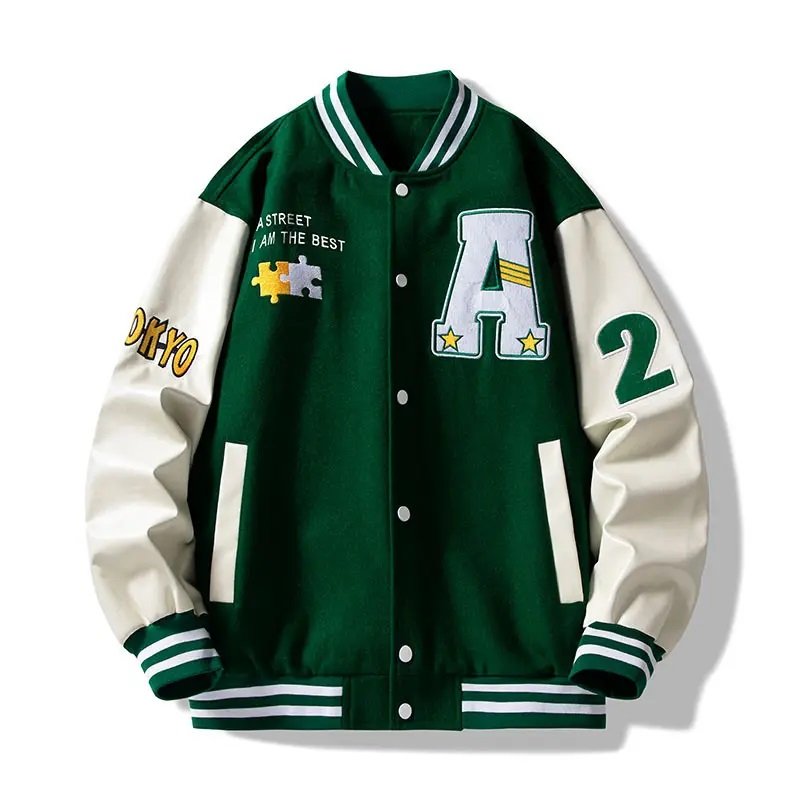 New Design fashion Loose Varsity Jackets Chenille Patches Letterman College Bomber Baseball men's Jackets