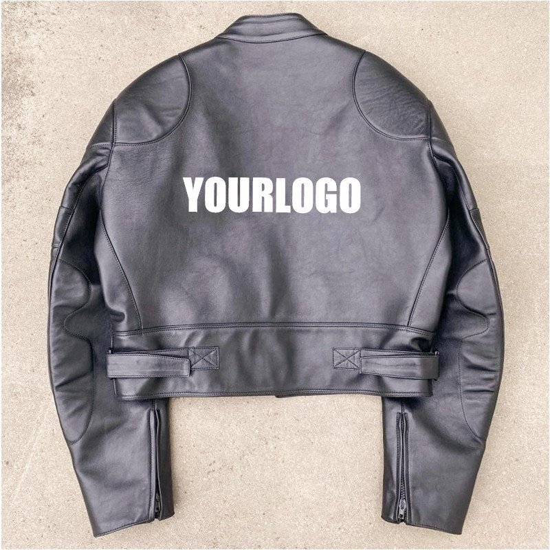 Casual leather jacket men custom logo designer blank pure plus size men's jackets