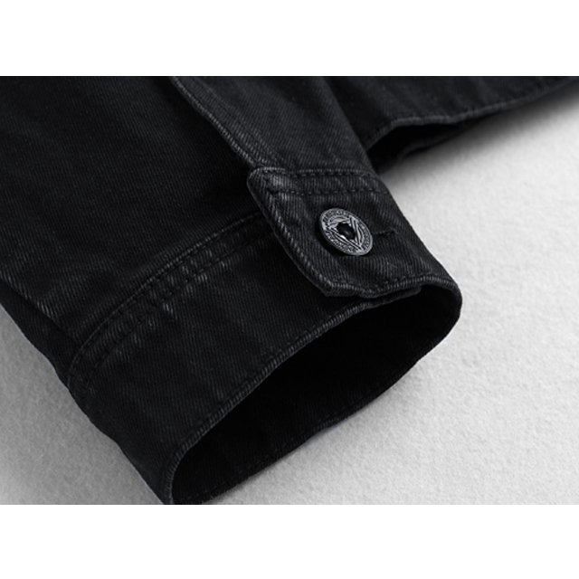 Fast Delivery ZhongShan Dragon Uniform Wholesale Plain Washed Cotton Casual Black Men's Denim Jeans Jacket