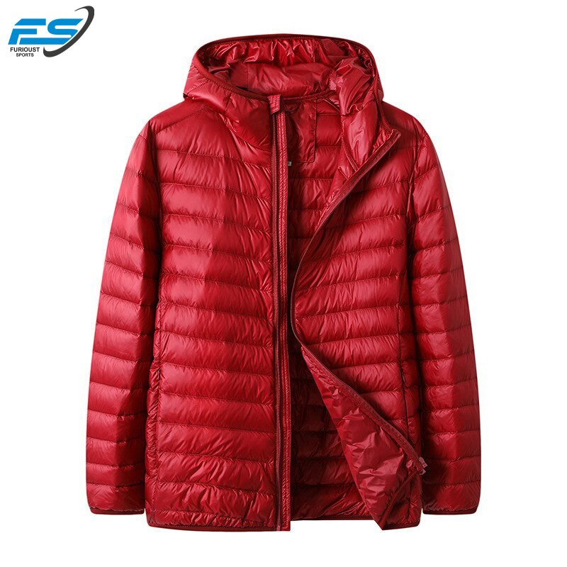 Men's Lightweight Water-resistant Packable Hooded Puffer Jacket Black Winter Jacket Casual for Winter Oversized 5XL 6XL 7XL 8XL