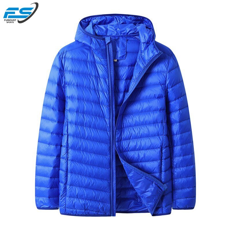Men's Lightweight Water-resistant Packable Hooded Puffer Jacket Black Winter Jacket Casual for Winter Oversized 5XL 6XL 7XL 8XL