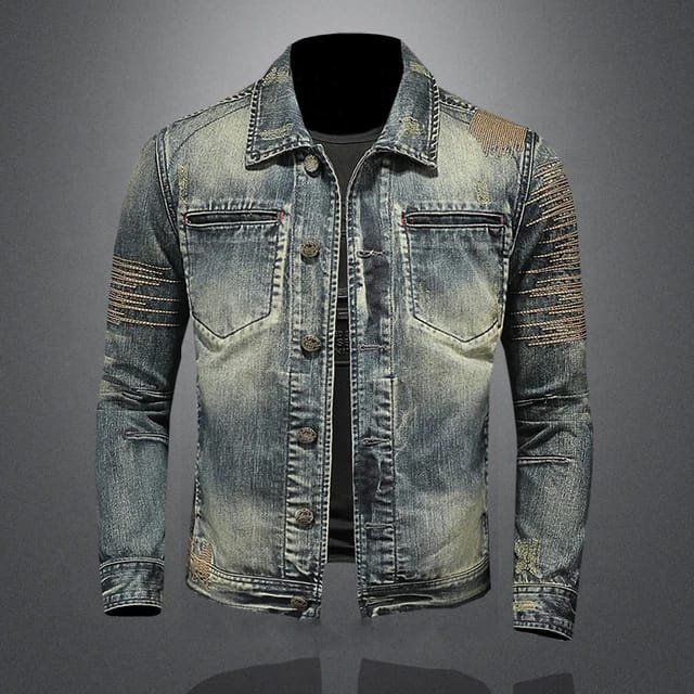 Custom Jean Jacket Print Basic Men Casual Solid Color Cowboy Denim Jacket Men's Spring Jean Jacket For Men