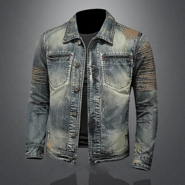 Custom Jean Jacket Print Basic Men Casual Solid Color Cowboy Denim Jacket Men's Spring Jean Jacket For Men