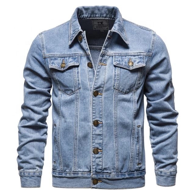 Custom Jean Jacket Print Basic Men Casual Solid Color Cowboy Denim Jacket Men's Spring Jean Jacket For Men