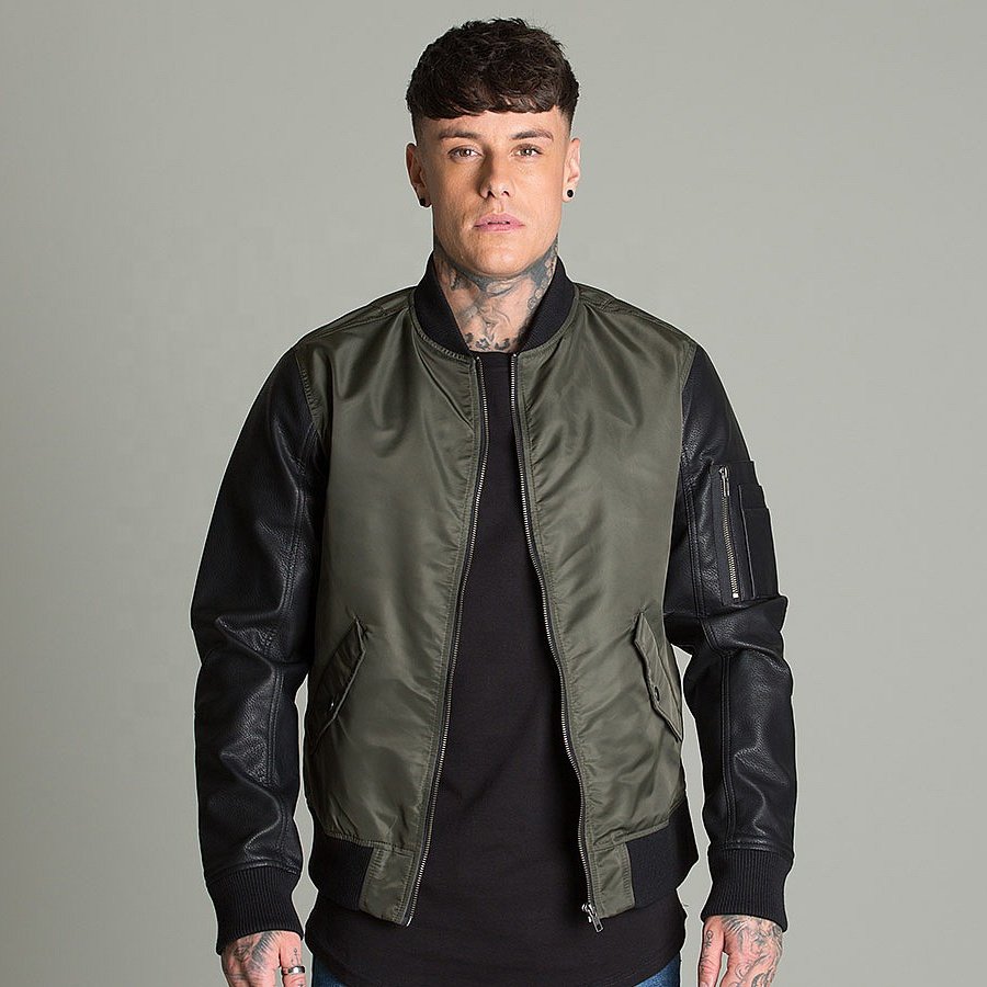 2024 Autumn Men's Casual Fashion Windbreaker Bomber Jacket Waterproof With Quilt Wool Lining Inside Best Design Bomber Jacket