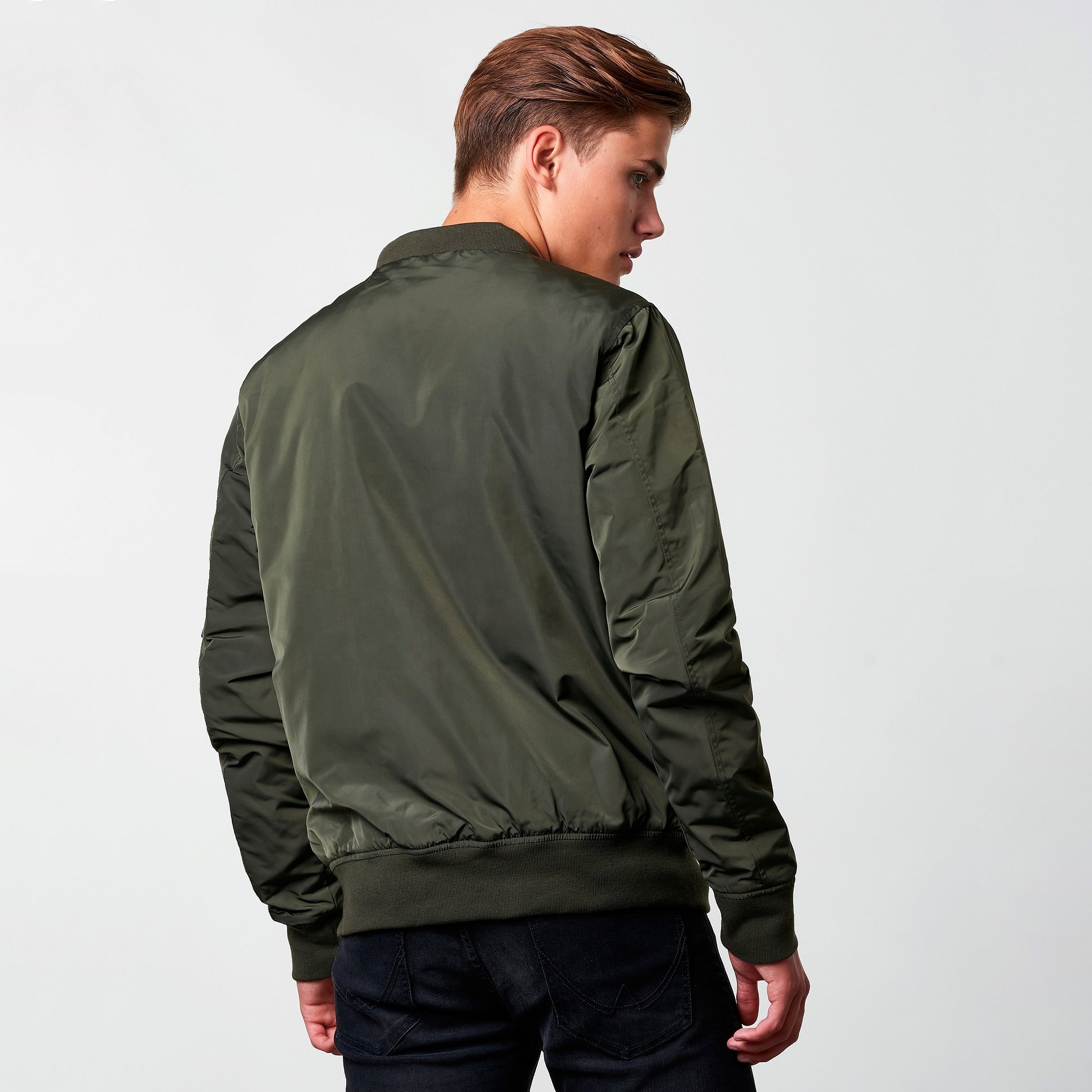 2024 Autumn Men's Casual Fashion Windbreaker Bomber Jacket Waterproof With Quilt Wool Lining Inside Best Design Bomber Jacket