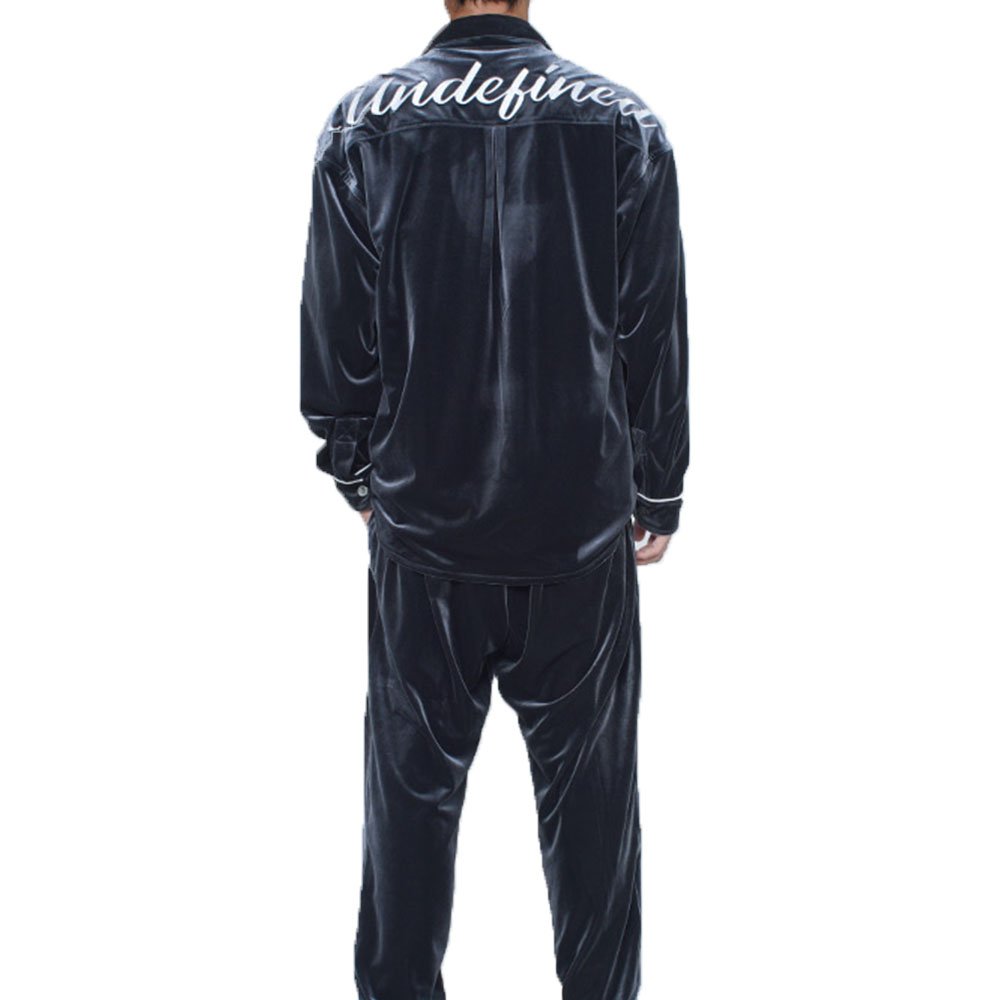 Custom men's velvet casual coat men's letter embroidery breast double pocket coat men's stack velour silk coat
