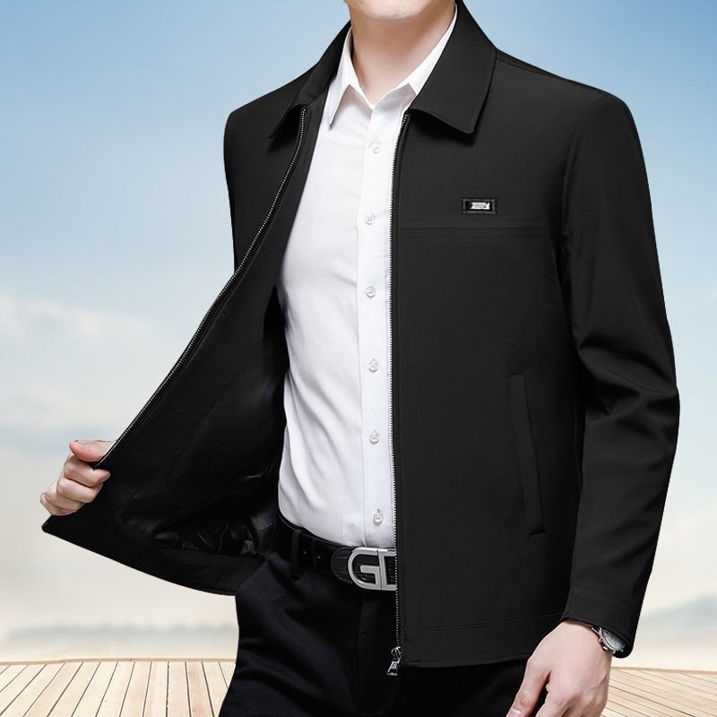 Spring and Autumn Men's outerwear middle-aged men's jacket thin business casual jacket