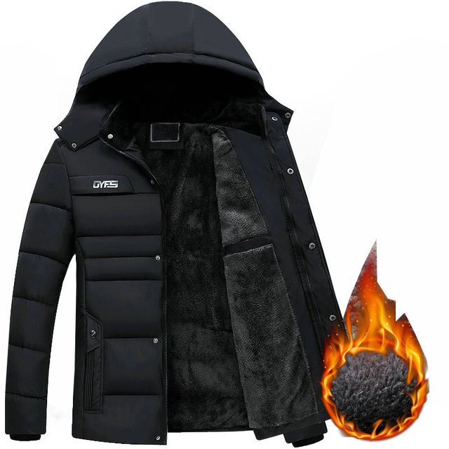 Fleece Man's Jackets Outwear Winter Jacket Men Thicken Warm Men Parkas Hooded Coat Zipper Overcoat Male Hat Detachable