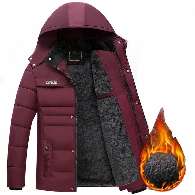 Fleece Man's Jackets Outwear Winter Jacket Men Thicken Warm Men Parkas Hooded Coat Zipper Overcoat Male Hat Detachable