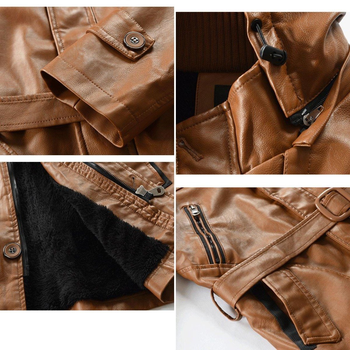 M-4XL new men's mid-length leather jacket Korean version youth large size PU leather windbreaker men's jacket