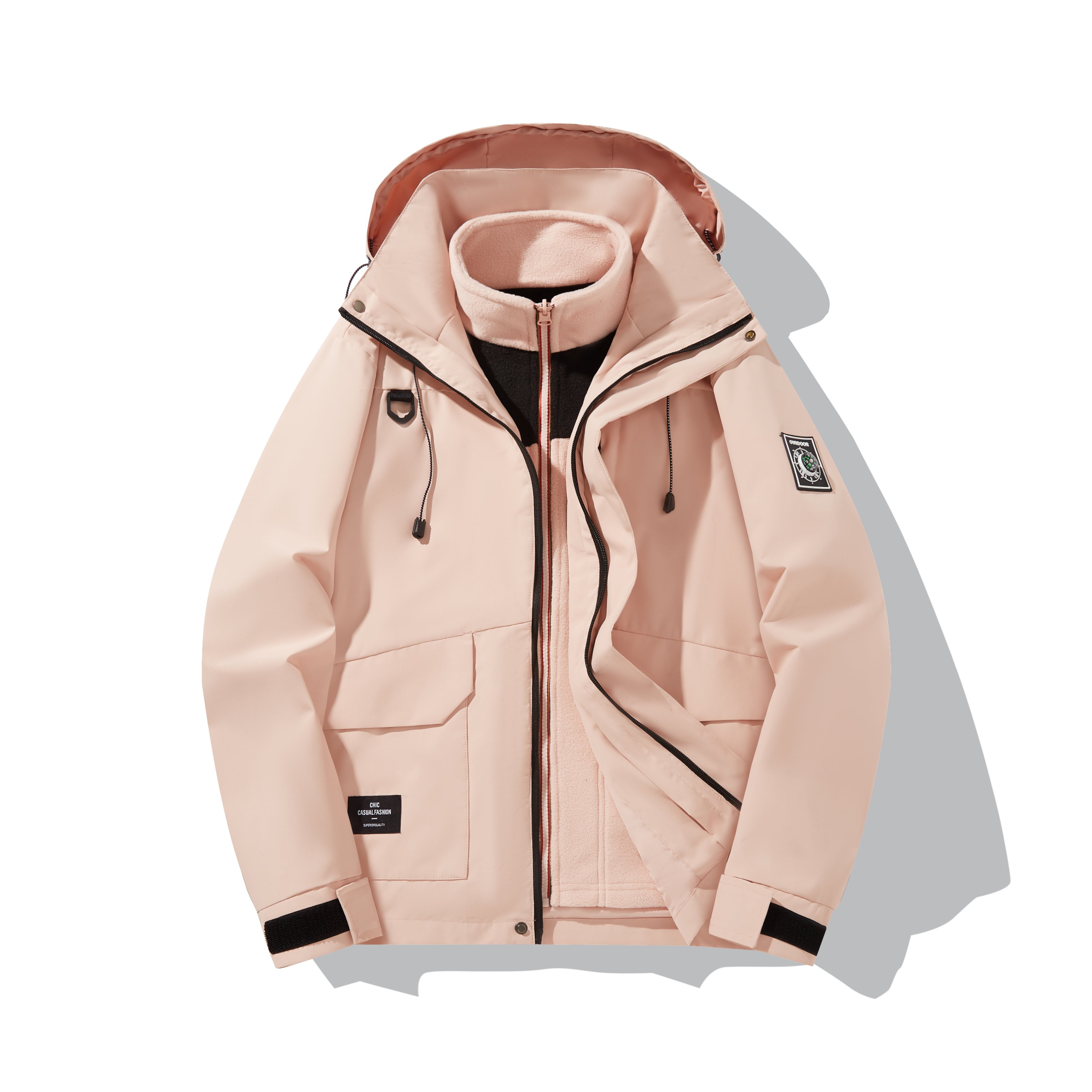 Custom Windproof Jacket For Men Sports Three-in-one Coat Long Sleeve Outdoor Mountaineering And Skiing Men's Jackets Woven