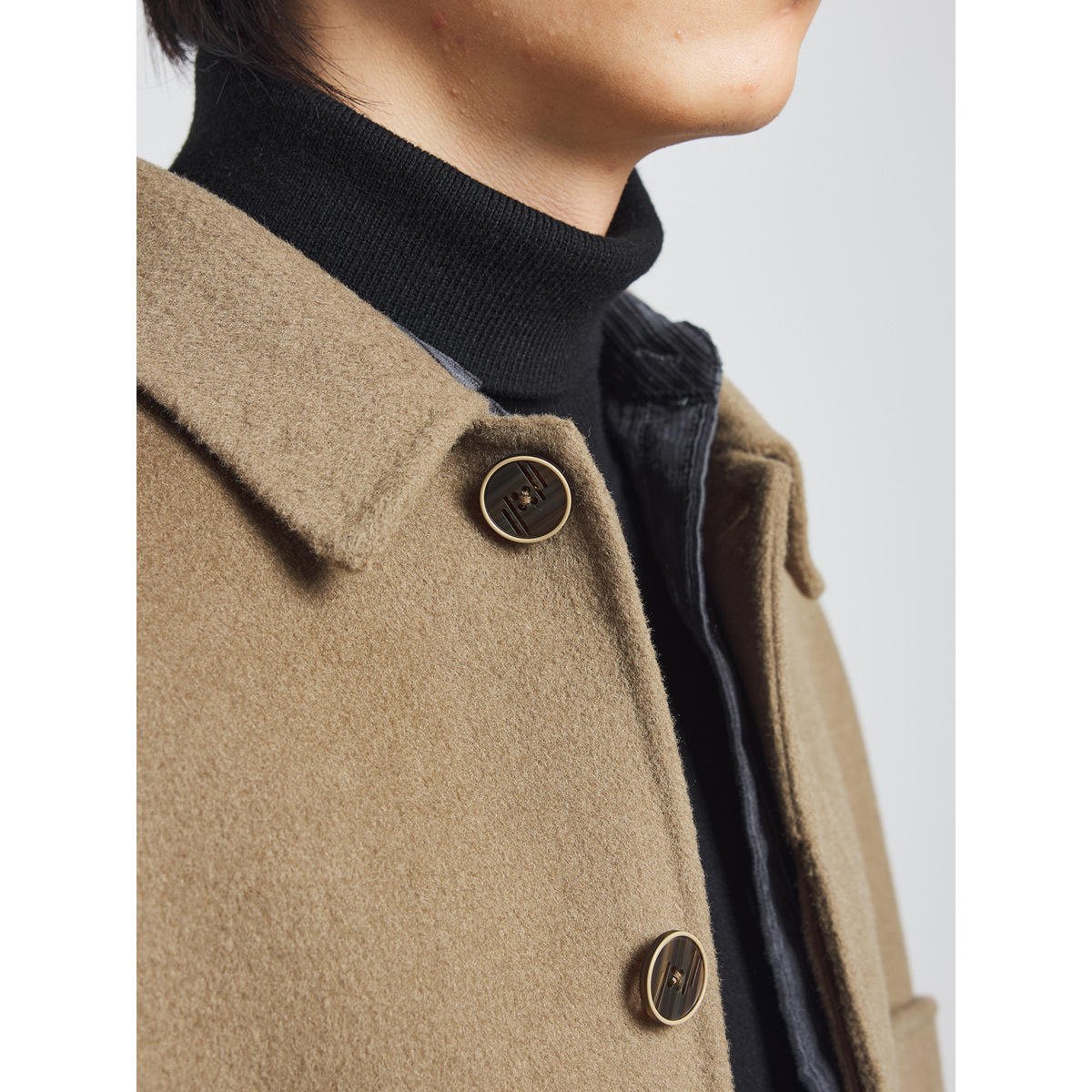 New Design Winter Spring Men's Wool Jacket Simple Lapel Double -faced Casual Wear Men's Jacket