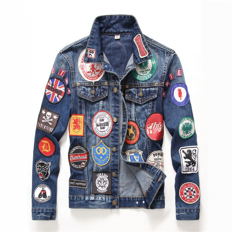 Custom New Design Digital Overall Print Cotton Denim Jeans Jacket Men's Jackets Coats