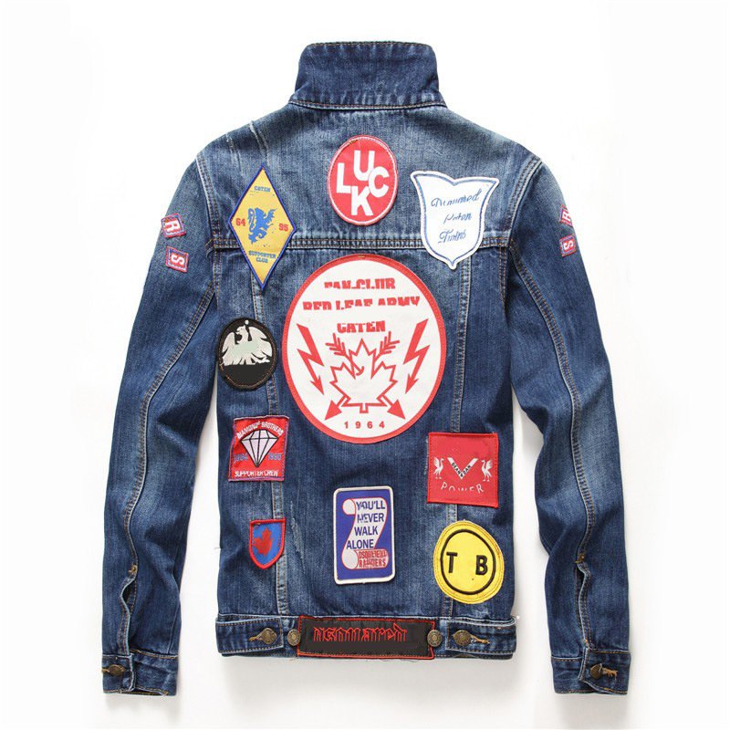 Custom New Design Digital Overall Print Cotton Denim Jeans Jacket Men's Jackets Coats