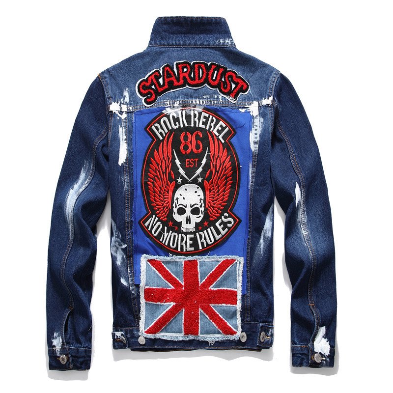 Custom New Design Digital Overall Print Cotton Denim Jeans Jacket Men's Jackets Coats