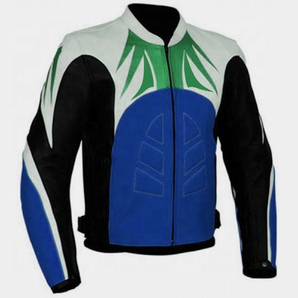 Men's Custom Racing Motorcycle Jacket Motorbike Riding Gear in Real Cow Hide Leather