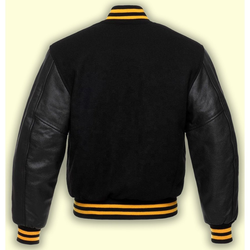 jackets custom design high quality wholesale pink woolen leather sleeves letter man jackets