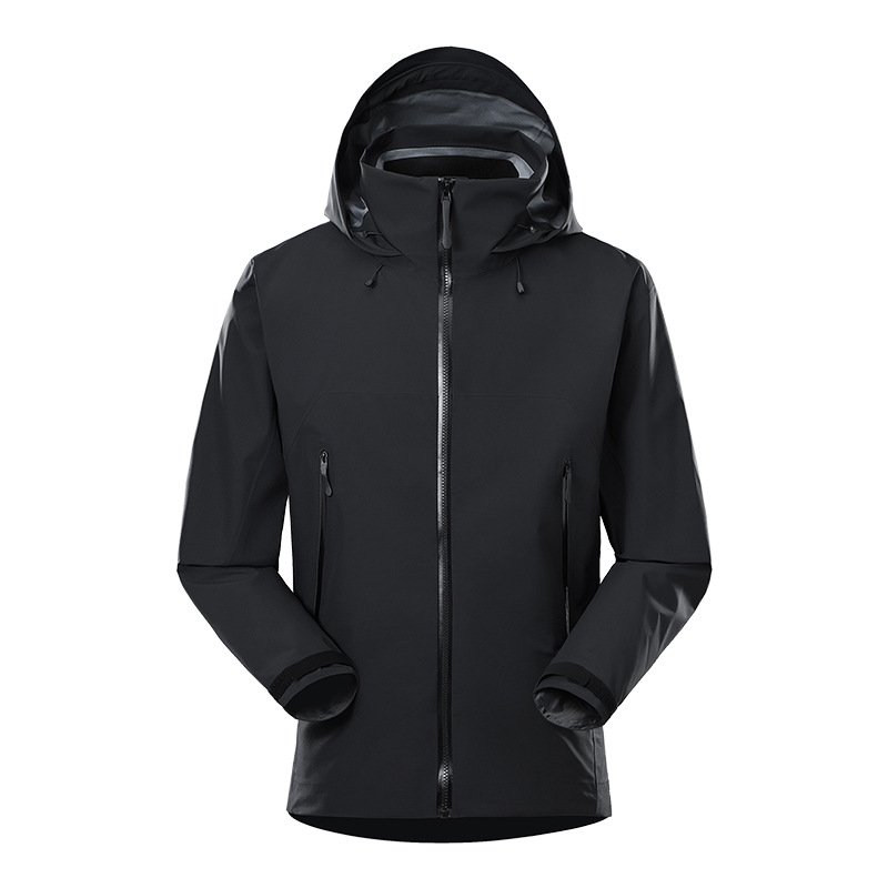 Men's Customizable Outdoor Hard shell Jacket Fishing Hunting Hiking-Mountain Waterproof Hooded Raincoat Zipper Closure ODM