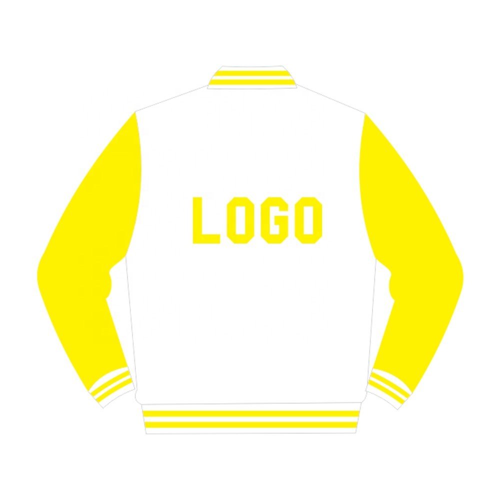 Personalized Letterman Varsity Jacket Winter Crocheted Leather Polyester Puff Printing Button Decoration Plus Size Cotton