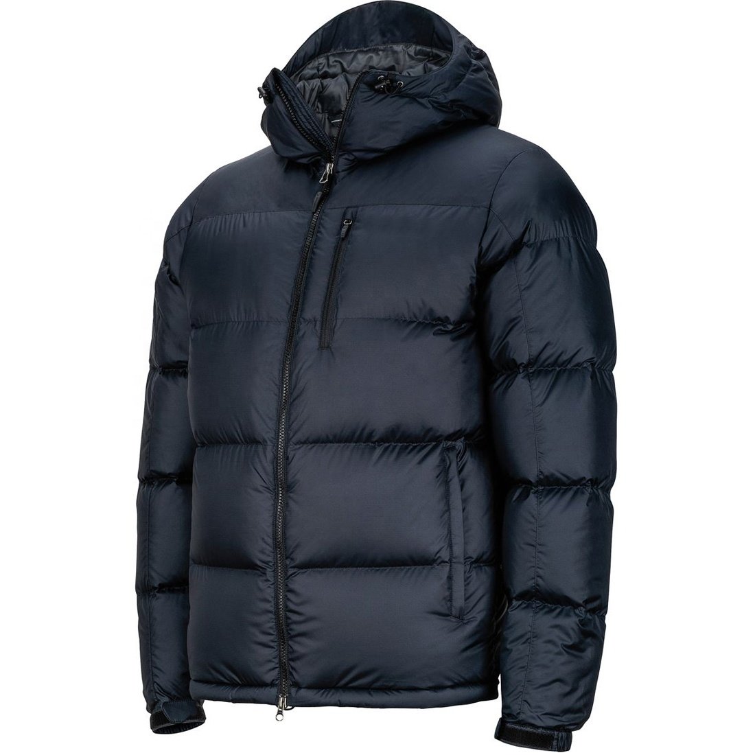 Men's Down Puffer Jacket Black Hooded Mens Puffy Quilted Parka Padded Winter Jackets Hot Sale Customized Heated Jacket OEM