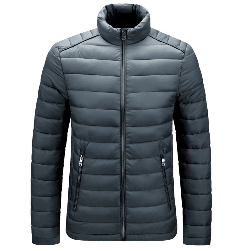 Custom logo satin winter bomber plus size puffer 4XL Warm Jacket Winter Solid Color Down men's Jackets