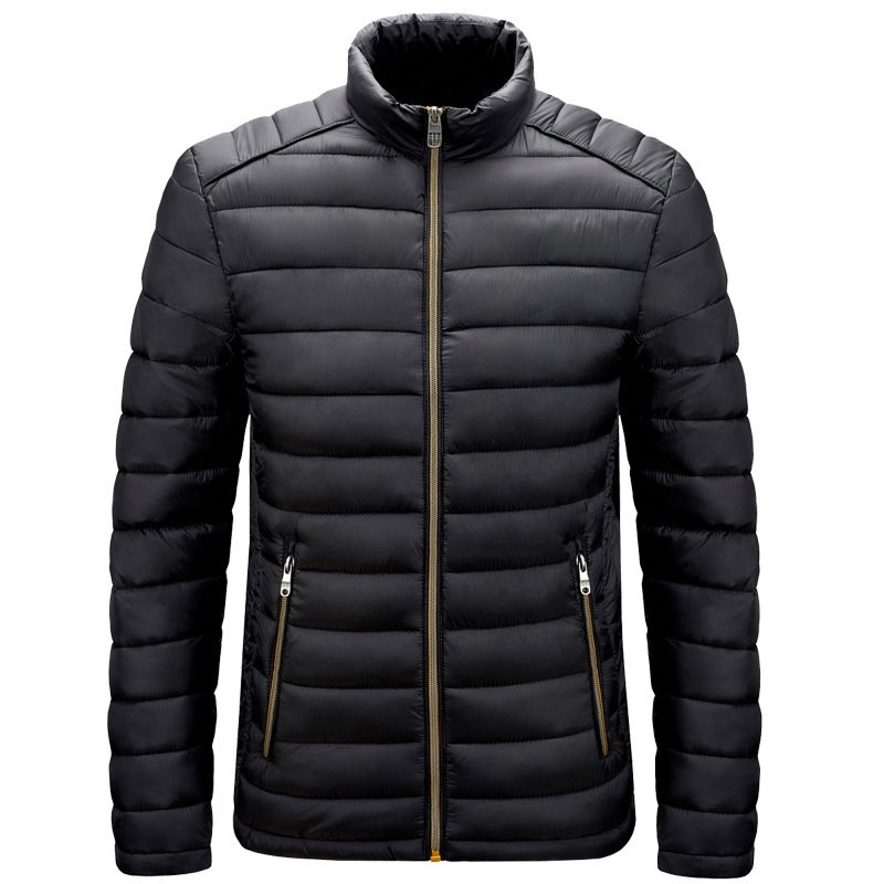 Custom logo satin winter bomber plus size puffer 4XL Warm Jacket Winter Solid Color Down men's Jackets