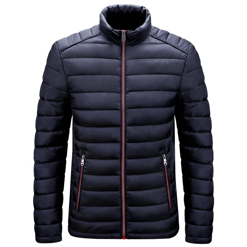 Custom logo satin winter bomber plus size puffer 4XL Warm Jacket Winter Solid Color Down men's Jackets