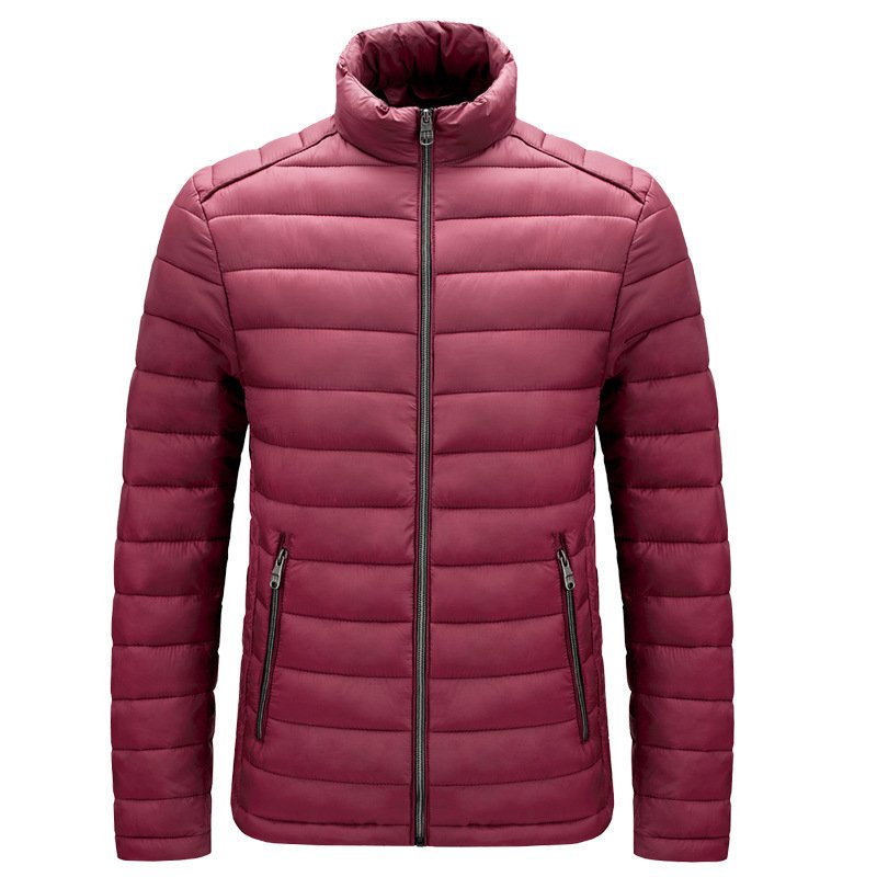 Custom logo satin winter bomber plus size puffer 4XL Warm Jacket Winter Solid Color Down men's Jackets