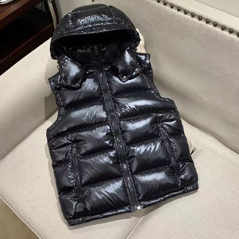 Luxury Brand Vest Winter Down Vest Ultralight Sleeveless Jacket Fashion Couple Style Large Size Hooded Vest Male