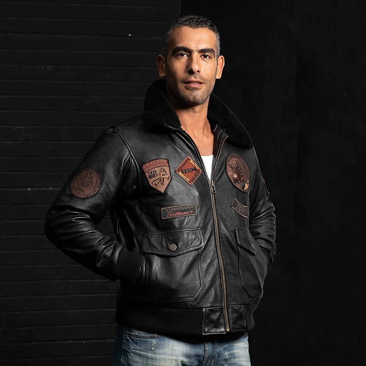 winter Fashion bomber coats jaqueta de couro masculino cheap genuine leather lint clothing men's leather jackets