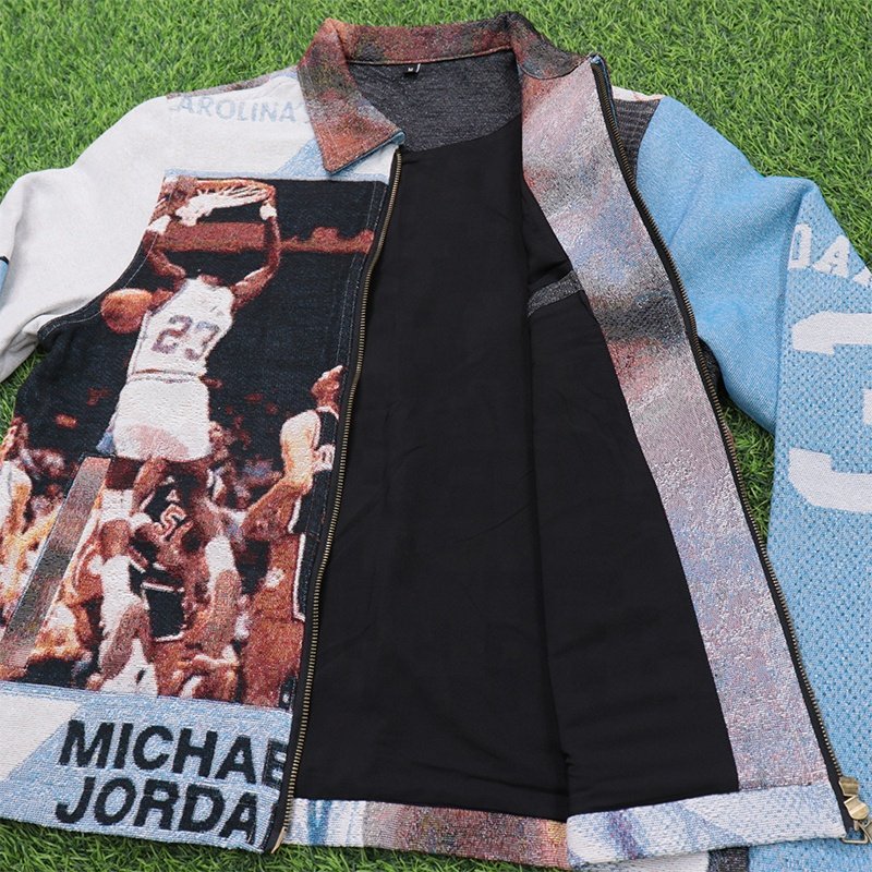 OEM Service MOQ 1pc Custom Jordan Jackets for Men High Street Style Baseball Jacket with Tapestry