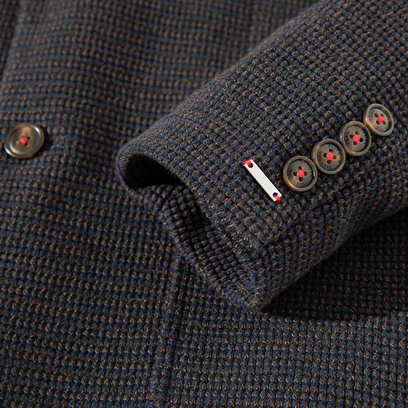 Top Quality New Fashion Men's multi colorful mixed yarn single breasted woolen blazer casual jacket could custom