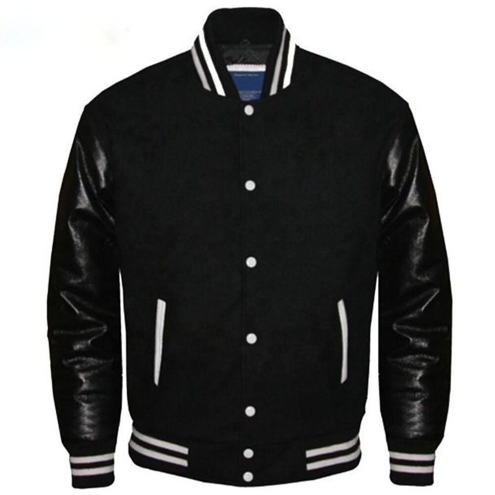 High Quality Men's Letterman Varsity Jackets Wool Body Genuine Leather Sleeves Stylish Streetwear Winter Wear Breathable