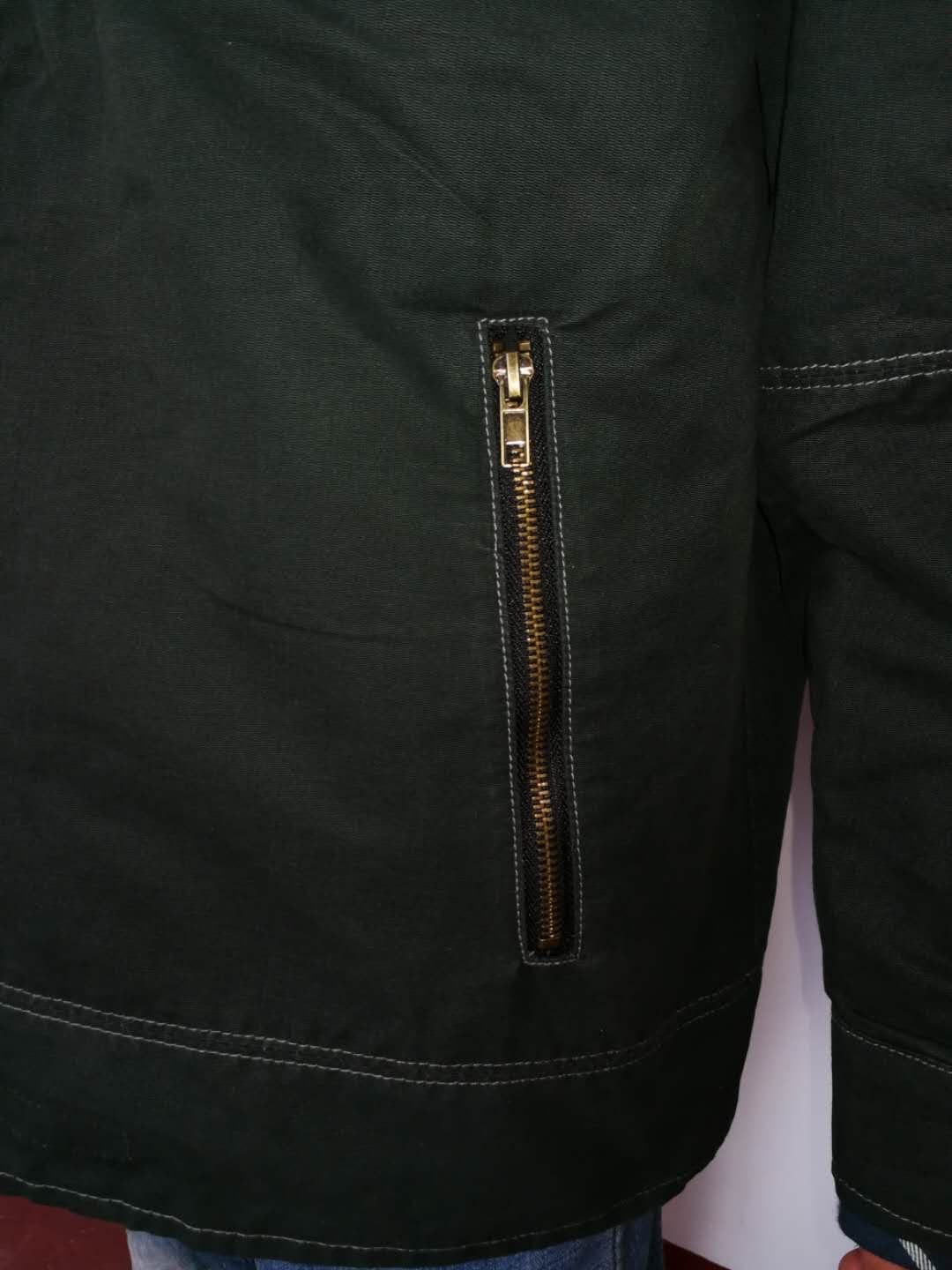 Mens Woven Cotton Winter Windproof Duck Canvas Sand Washed Chore Jacket Quilted Men's Canvas Jacket