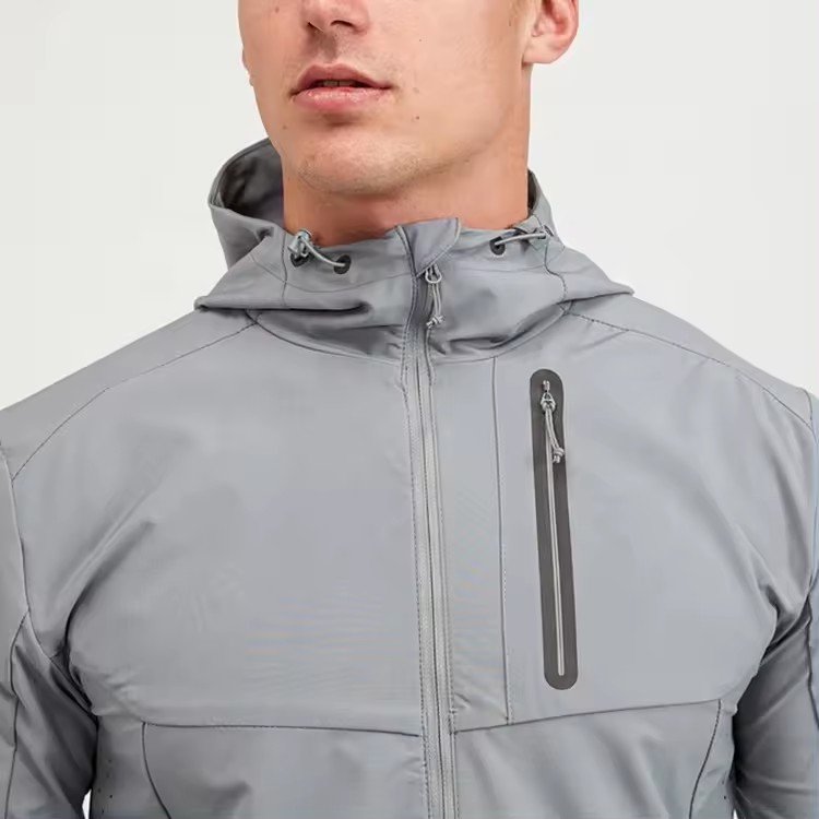 Men Custom Logo Design Windbreaker Rain Jacket Nylon Waterproof Woven Outdoor Sports Running Men's Jacket