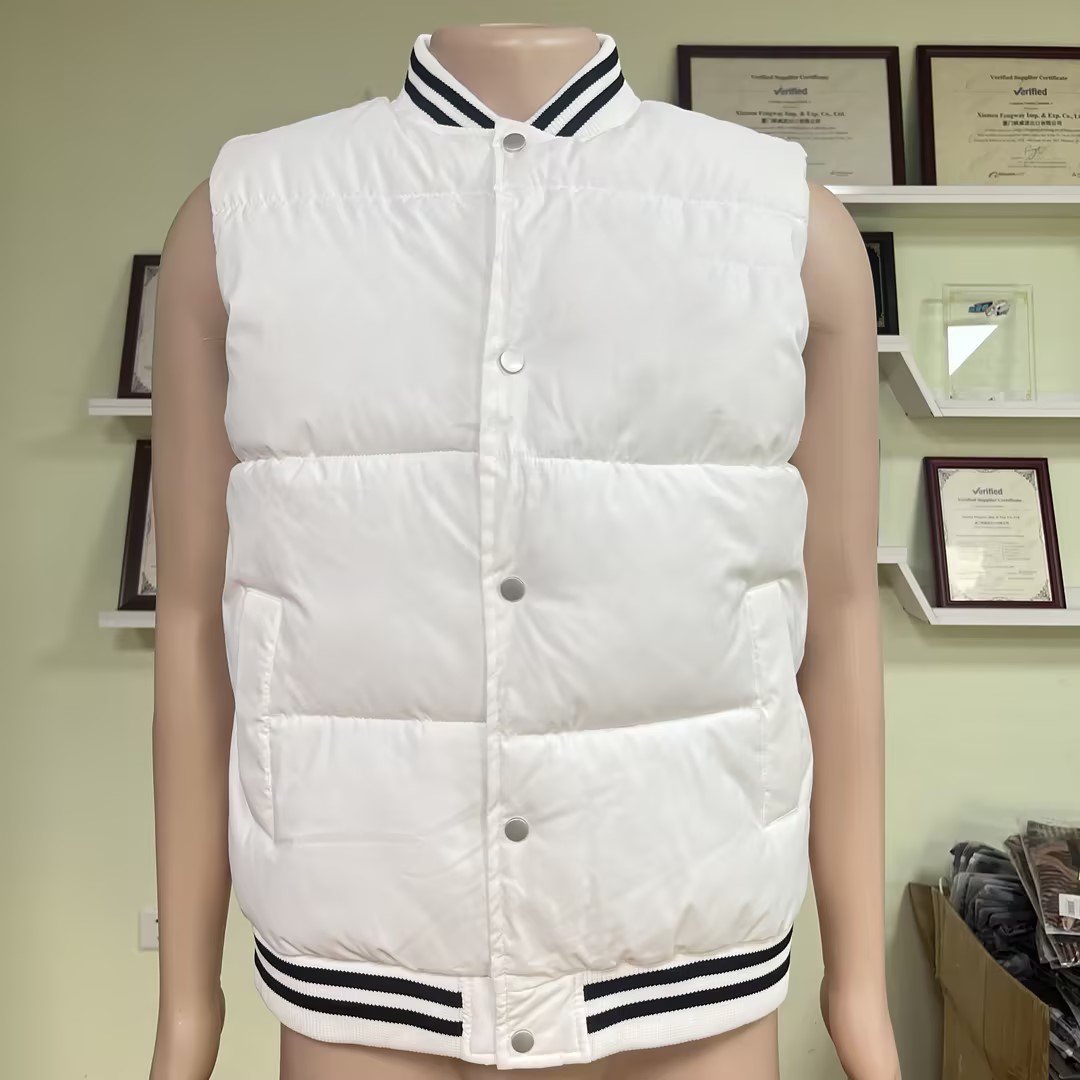 Fengway Custom Winter Men Thicken Warm Waistcoat Sport Casual Sleeveless Down Coat Plus Size Men's Puffer Vest