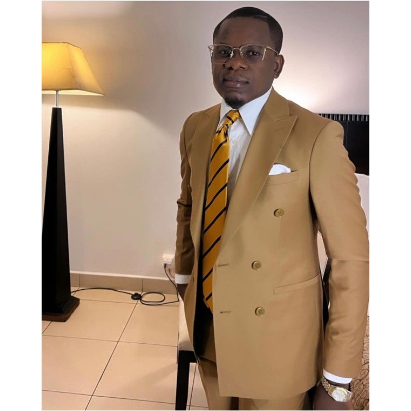 Formal Men Suits Double Breasted Elegant Costume Homme Tuxedos Groom Wedding Prom Tailored Blazer Sets 2 Piece Jacket+Pant