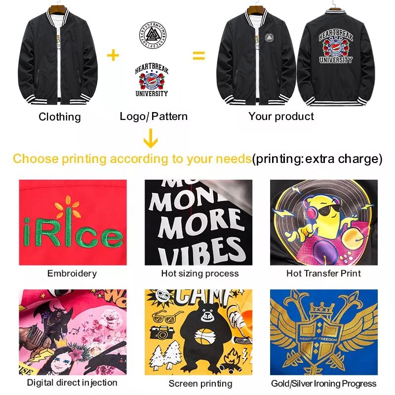 2024 Quality Custom Men's Fashion Casual Windbreaker Waterproof Motorcycle Bomber Rain Versity Jackets