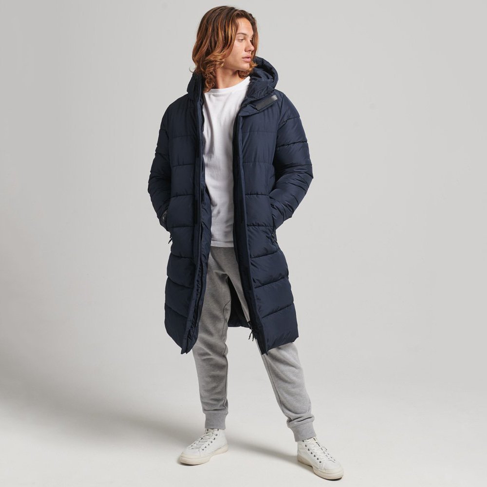 New Design Hot Sale Polyester Long Men's Puffer Jacket Wholesale Custom Hip Hop Padded Puffer Jacket