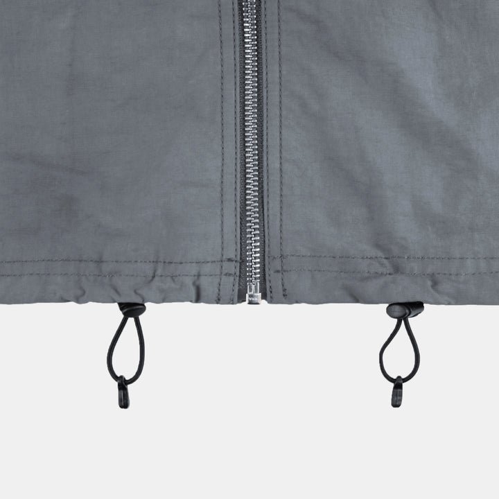 custom logo mens textured wave grey dyed beach drawstring hooded windbreaker 100% nylon jackets