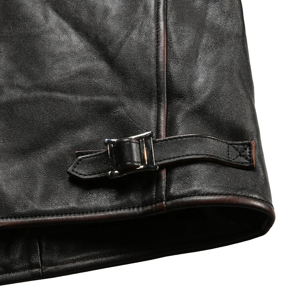 Customized classic casual coats vintage tea core cowhide jacket stand up collar motorcycle biker genuine leather jackets