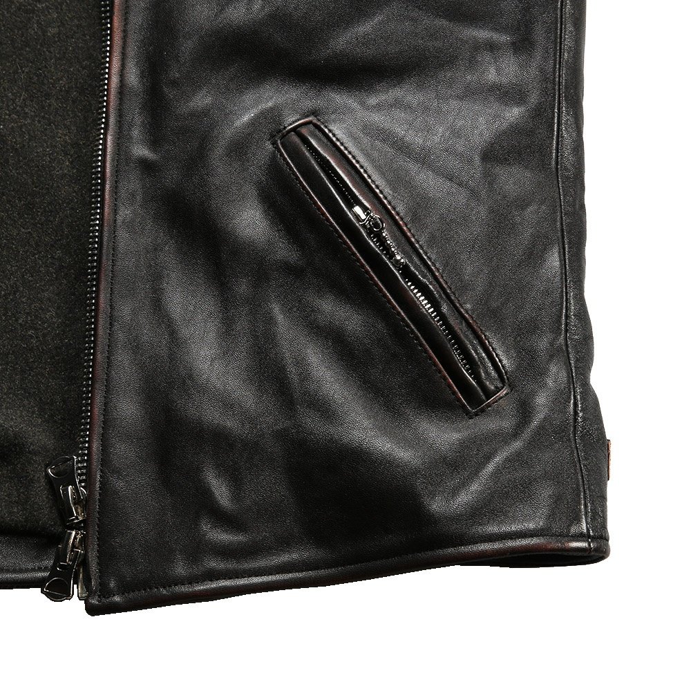 Customized classic casual coats vintage tea core cowhide jacket stand up collar motorcycle biker genuine leather jackets