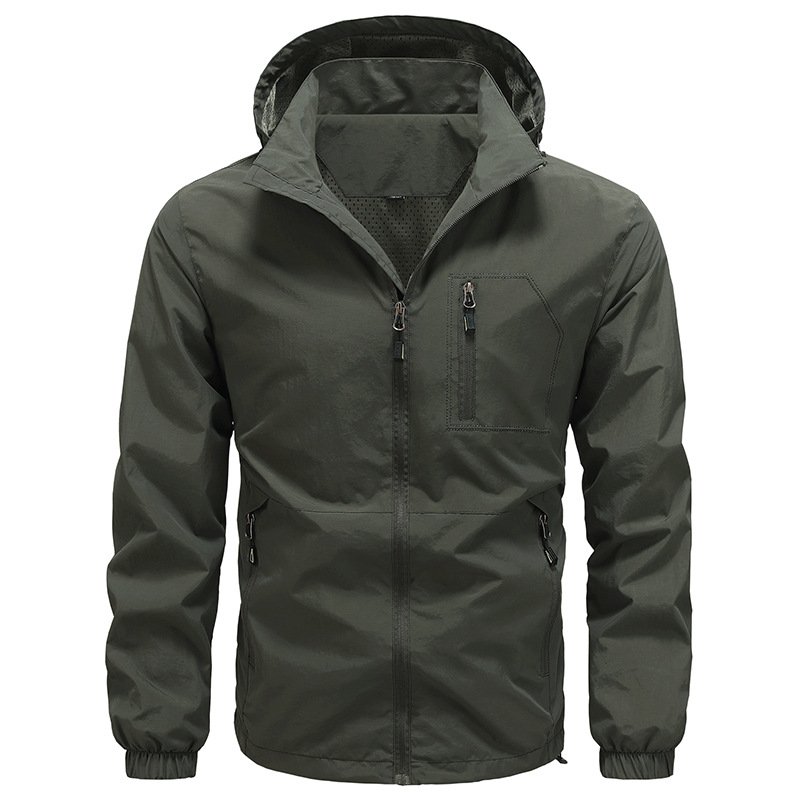 Men's Outdoor Coat Hoody Tactical Jacket for Traveling Climbing Waterproof Autumn Windbreaker Jacket