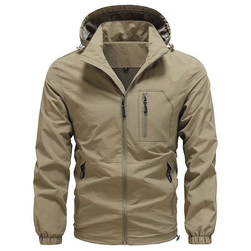 Men's Outdoor Coat Hoody Tactical Jacket for Traveling Climbing Waterproof Autumn Windbreaker Jacket