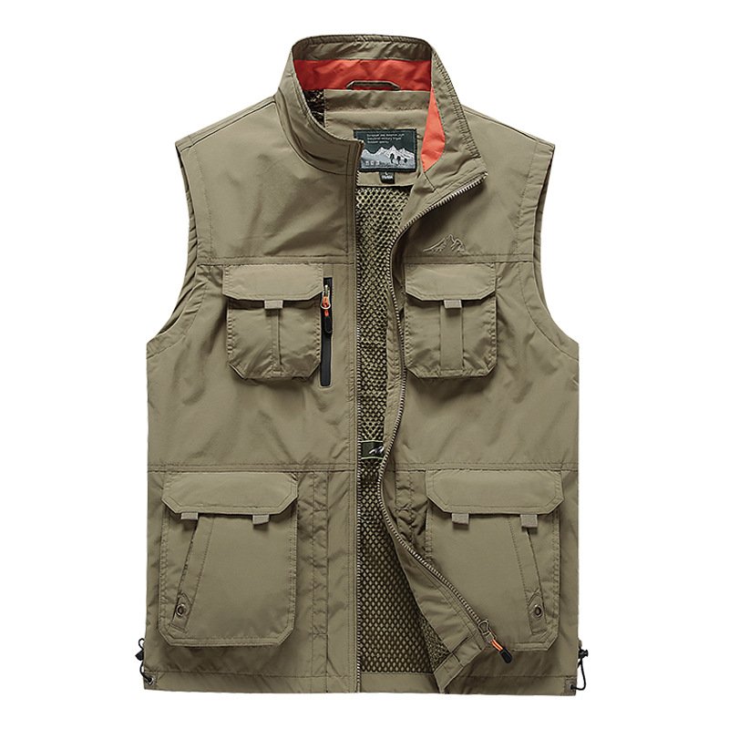 Spring Autumn Tooling Multi-pocket Vest Outdoor Photography Casual Men's Waistcoat Fishing Vest Jacket
