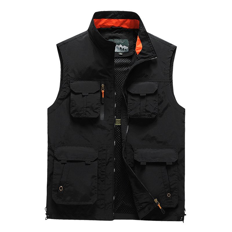 Spring Autumn Tooling Multi-pocket Vest Outdoor Photography Casual Men's Waistcoat Fishing Vest Jacket