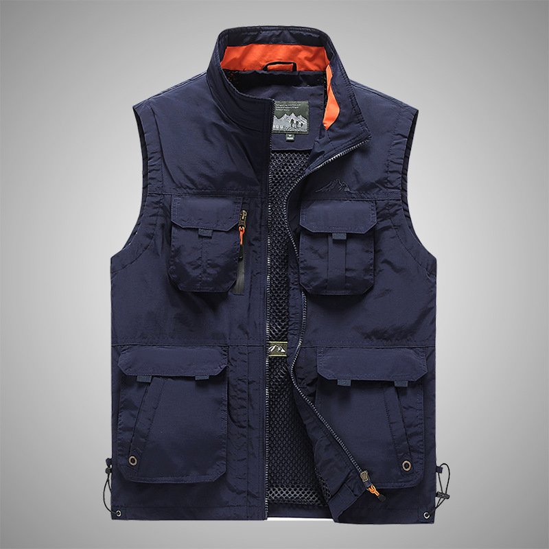 Spring Autumn Tooling Multi-pocket Vest Outdoor Photography Casual Men's Waistcoat Fishing Vest Jacket